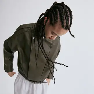 SYBILLA - Casaca Efecto Cuero Mujer