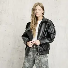 DENIMLAB - Casaca Efecto Cuero Mujer