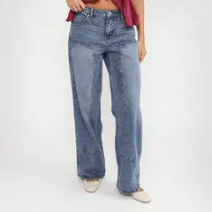 SYBILLA - Jean Wide Leg Tiro Bajo Mujer