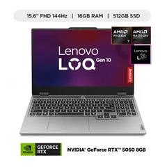 LENOVO - Laptop Gamer LOQ serie 200 AMD Ryzen 7 RTX 5050 16GB RAM 512GB SSD 15.6" FHD 144Hz