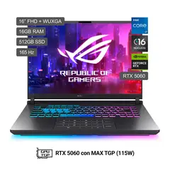ASUS - Laptop Gamer Rog Strix G16 Intel Core I7 14650hx 16gb Ram 512 Gb Ssd Nvidia Geforce Rtx 5060 16"