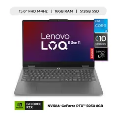 LENOVO - Laptop Gamer LOQ Essential 13va Gen Intel Core i5 RTX 5050 16GB RAM 512GB SSD 15.6" FHD 144Hz