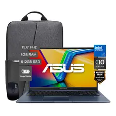 ASUS - Laptop Vivobook 15 Intel Core 5 120u 8gb 512ssd 15.6" Fhd + Mochila + Mouse