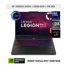 LENOVO - Laptop Gamer Legion Pro 7i Serie 200 Intel Core Ultra 9 RTX 5080 32GB RAM 1 TB SSD 16" WQXGA OLED