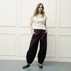 BASEMENT - Pantalón Balloon Tiro Alto Mujer