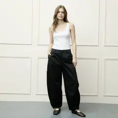 BASEMENT - Pantalón Balloon Tiro Alto Mujer