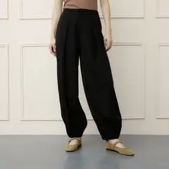 BASEMENT - Pantalón Wide Leg Tiro Alto Mujer
