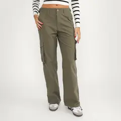 SYBILLA - Pantalón Cargo Tiro Medio Mujer