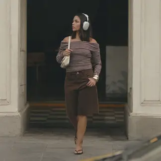 SYBILLA - Polo Manga Larga Off Shoulder Mujer