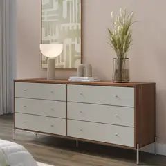 BASEMENT HOME - Comoda 6 Cajones Jasper Canela Off White Matte