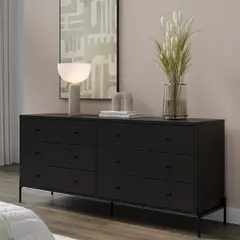 BASEMENT HOME - Comoda 6 Cajones Jasper Black Matte