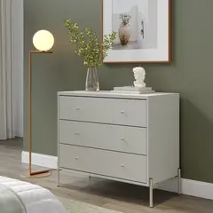 BASEMENT HOME - Comoda 3 Cajones Jasper Off White Matte Champagne