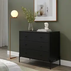 BASEMENT HOME - Comoda 3 Cajones Jasper Black Matte