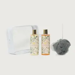 PIBU - Set De Baño Shower Gel 250Ml + Body Lotion 250Ml + Esponja De Baño