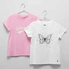 ELEVEN - Polo Niña Pack X2 Manga Corta Algodón