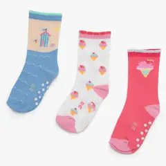 YAMP - Medias Niña Pack X3 Largas Antideslizante Algodón