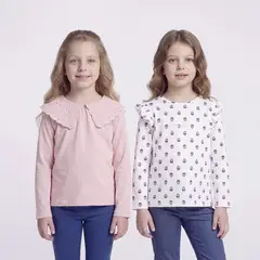 CONIGLIO - Polo Niña Pack X2 Manga Larga Algodón