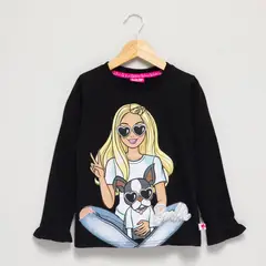 BARBIE - Polo Niña Manga Larga Algodón