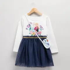 FROZEN - Vestido Niña Algodón Azul