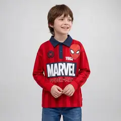 SPIDERMAN - Polo Niño Manga Larga Algodón Spider-Man