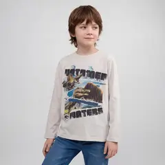 JURASSIC WORLD - Polera Niño Manga Larga Algodón