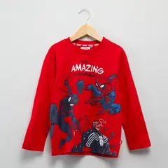 SPIDERMAN - Polera Niño Manga Larga Algodón Spider-Man