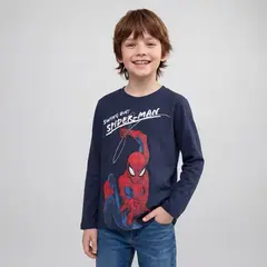 SPIDERMAN - Polera Niño Manga Larga Algodón Spider-Man