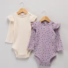 YAMP - Body Bebé Niña Pack X2 Manga Larga Algodón