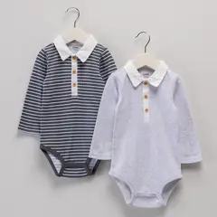 YAMP - Body Bebé Niño Pack X2 Manga Larga Algodón