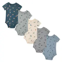 YAMP - Body Unisex Bebé Pack X5 Manga Corta Algodón