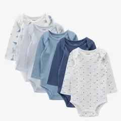 YAMP - Body Bebé Niño Pack X5 Manga Larga Algodón