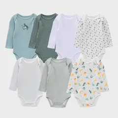YAMP - Body Bebé Niño Pack X7 Manga Larga Algodón