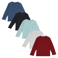 YAMP - Polo Niño Pack X5 Manga Larga Algodón