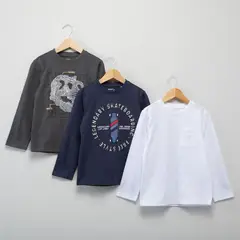 YAMP - Polo Niño Pack X3 Manga Larga Algodón
