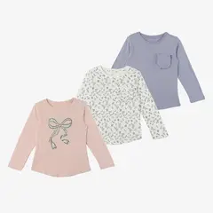 YAMP - Polo Niña Pack X3 Manga Larga Algodón