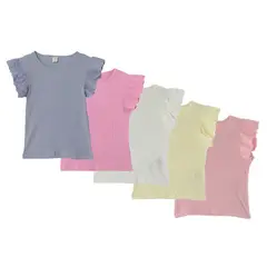 YAMP - Polo Niña Pack X5 Manga Corta Algodón