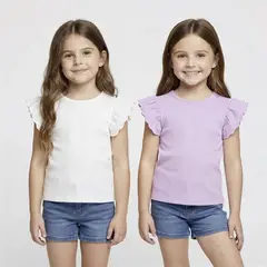YAMP - Polo Niña Pack X2 Manga Corta Algodón