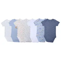 YAMP - Body Bebé Niño Pack X7 Manga Corta Algodón