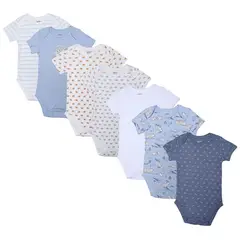 YAMP - Body Bebé Niño Pack X7 Manga Corta Algodón
