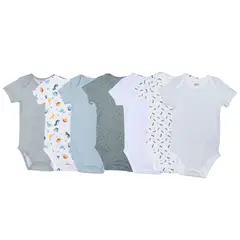 YAMP - Body Bebé Niño Pack X7 Manga Corta Algodón