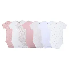 YAMP - Body Bebé Niña Pack X7 Manga Corta Algodón