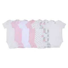 YAMP - Body Bebé Niña Pack X7 Manga Corta Algodón