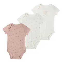 YAMP - Body Bebé Niña Pack X3 Algodón