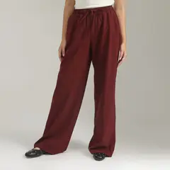SYBILLA - Pantalón Wide Leg Tiro Alto Mujer