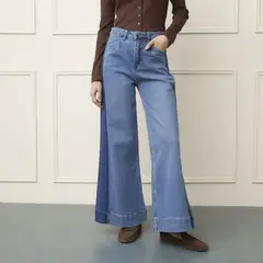 BASEMENT - Jean Wide Leg Tiro Alto Mujer