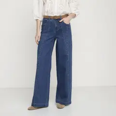 UNIVERSITY CLUB - Jean Wide Leg Tiro Medio Mujer