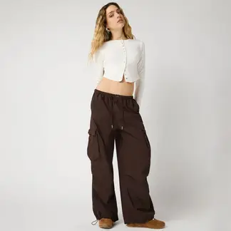 SYBILLA - Pantalón Wide Leg Tiro Medio Mujer