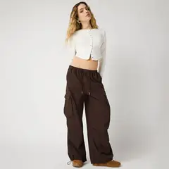 SYBILLA - Pantalón Wide Leg Tiro Medio Mujer