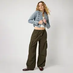 SYBILLA - Pantalón Wide Leg Tiro Medio Mujer