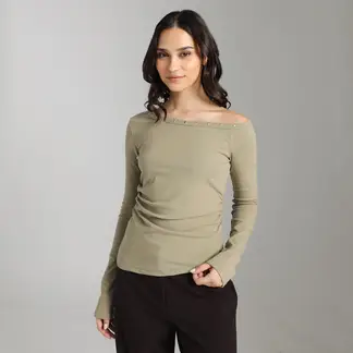 SYBILLA - Polo Off Shoulder Mujer
